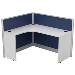 Partitioned Workstations 1 Person Compact Desk Left 1400x1200mm - Theodist