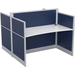 Partitioned Workstations 2 Person Desks 1400x1500mm - Theodist