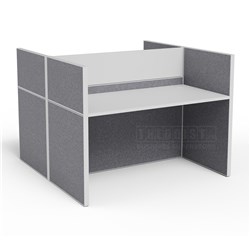Partitioned Workstations 2 Men 1400x1400x1200mm - Theodist