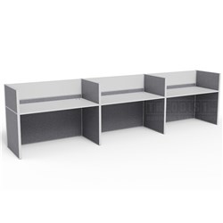 Partitioned Workstations 3 Men 4200x700x1200mm - Theodist