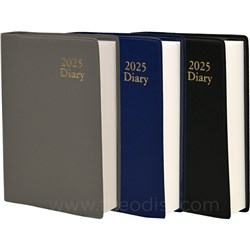 Carnegie 421BLK Pocket Diary Size A7 2025 1 Day To Page Black, Blue, Grey - Theodist