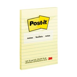 Post-It Notes 660 Canary Yellow Ruled 101x152mm - Theodist