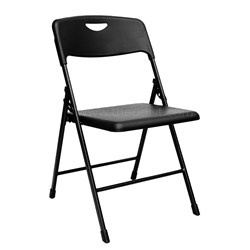 Folding Plastic Chair A8106 Black - Theodist