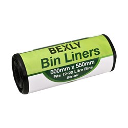 Bexly BL-S Bin Liners 500x550mm Fits 12-20 Litre Bins Small 50 Bags/Roll - Theodist