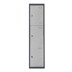 Steel Locker 3 Doors Dark-Grey 450x380x1850mm - Theodist