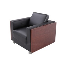 Sofa DA80791 Normal 1 Seater with Wood Frame Black 950x860x860mm - Theodist