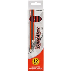 DataMax DM9012 Graphite Pencils HB with Eraser 12 Pack - Theodist