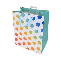 Artwrap E9745 Paper Gift Bag Coloured Dots Medium Size 178x103x228mm - Theodist