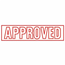 Shiny EN009 "APPROVED" OA Pre-Inked Stamp - Theodist