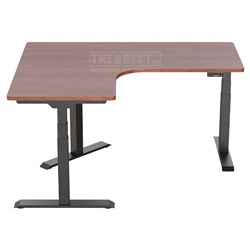 Adjustable Desk ET223TL L-Shape Left Side Brown 600-1250H 1600x1300mm - Theodist