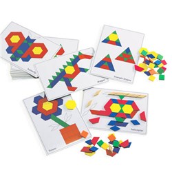 Learning Can Be Fun Pattern Blocks Picture Cards 20 Pack - Theodist
