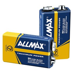 Allmax 6LR61 9V Maximum Power Alkaline Battery 1 Pack - Theodist