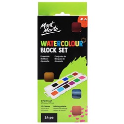 Mont Marte PMKC0009 Watercolour Block Set 14pc - Theodist