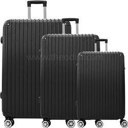 Torq TQ101 Trolley Bag Set 20", 24", 28" Hard Case with Wheels Black - Theodist