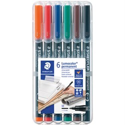 Staedtler Lumocolor Permanent Marker Pen Medium 1.0mm 6 Pack - Theodist