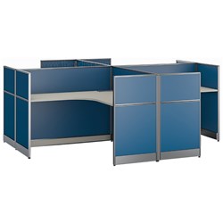 Partitioned Workstations WSLB4 4 Complete Desk "+" SHAPE 3090Lx3090Wx1200H - Theodist