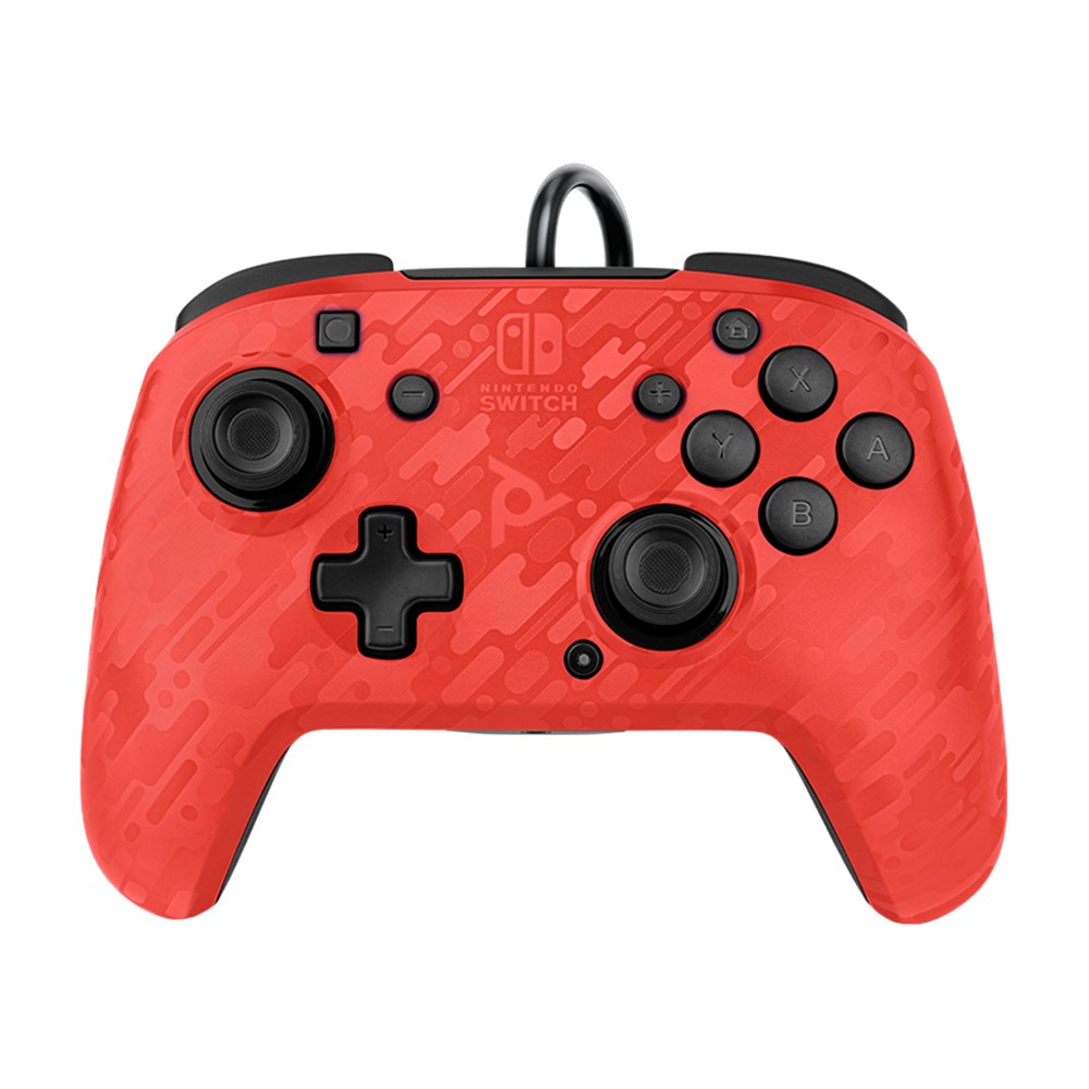 PDP Faceoff Deluxe+ Audio Wired Controller for Nintendo Switch Red Camo ...