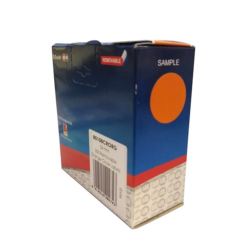 Esselte 24ORG 24mm Removable Self Adhesive Label Orange Dots 500 - Theodist
