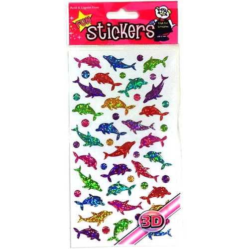 STICKERS 3D COLOUR DOLPHIN 50 STICKERS TOYMAN