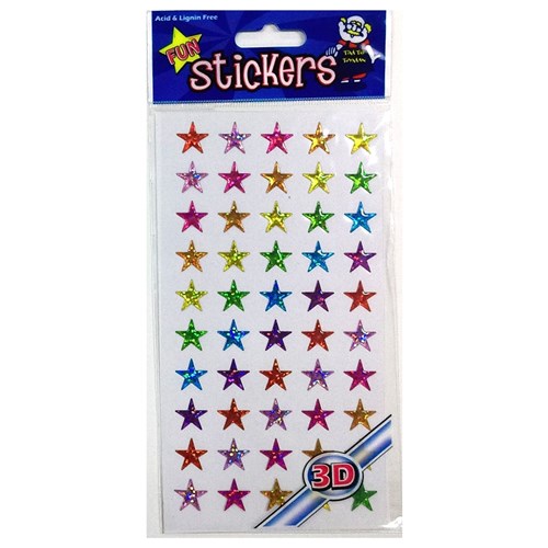 3D Metallic Star Stickers