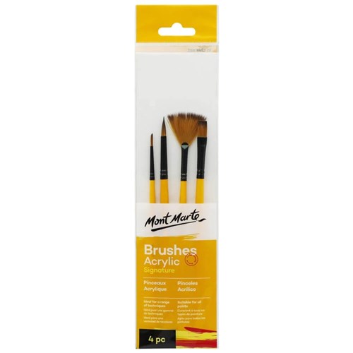 Mont Marte BMHS0010 Brushes Acrylic Signature 4pc - Theodist