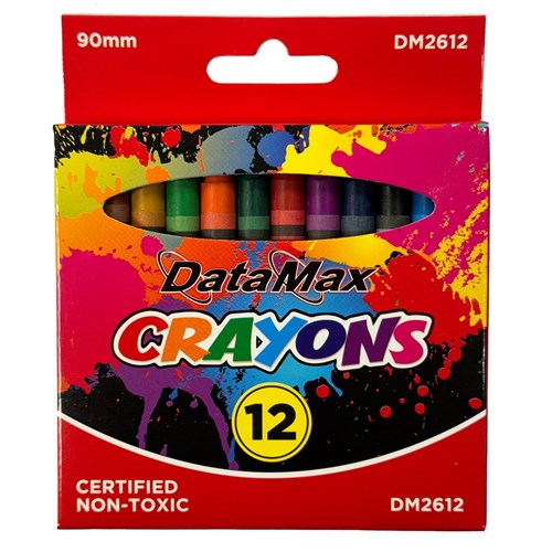 DataMax Crayons 8mm x 90mm 12 Pack