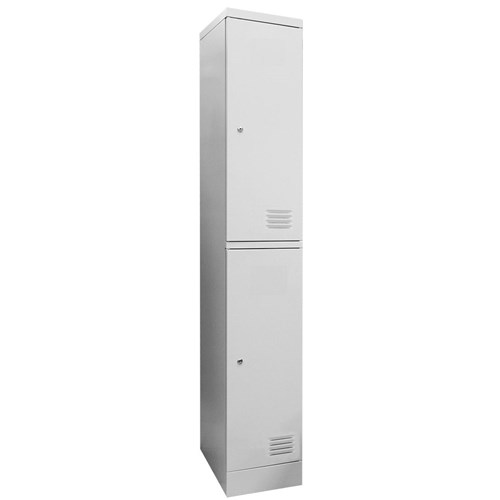 Steel Locker Double Doors Grey 1850x380x450mm - Theodist