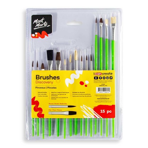 Mont Marte MPB0008 Brushes Discovery 15pc - Theodist