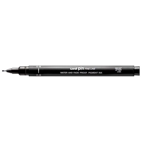 Uni-Ball Pin Fine Line 0.8mm Drawing Pen, Black - Theodist