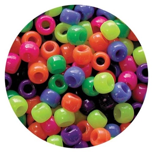 Educational Colours Pony Beads Neon 1600 Pack - Theodist