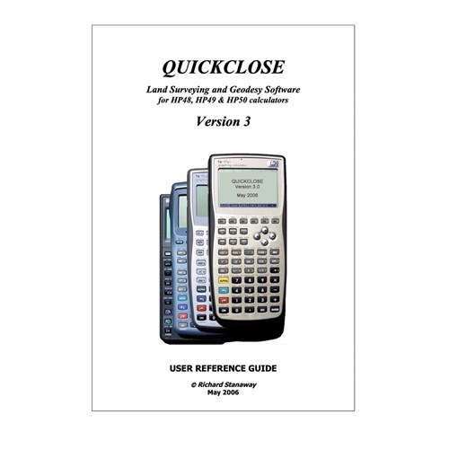 HP48/49/50 Calculator Quickclose Pro V3 Program Book - Theodist