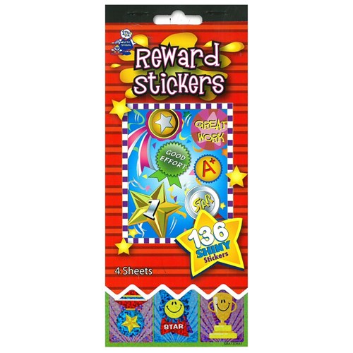 STICKER BOOK - REWARD 136 SHINY STICKERS 4 SHEETS TOYMAN