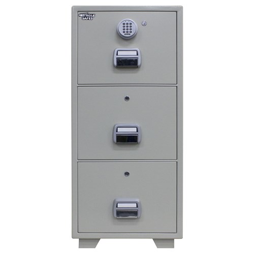 FILING CABINET 3 DRAWER FIRE PROOF ELECT LOCK